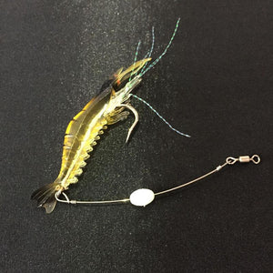 5pcs Lifelike Soft Shrimp Lures With Glowing in the Dark Hook