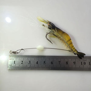 5pcs Lifelike Soft Shrimp Lures With Glowing in the Dark Hook