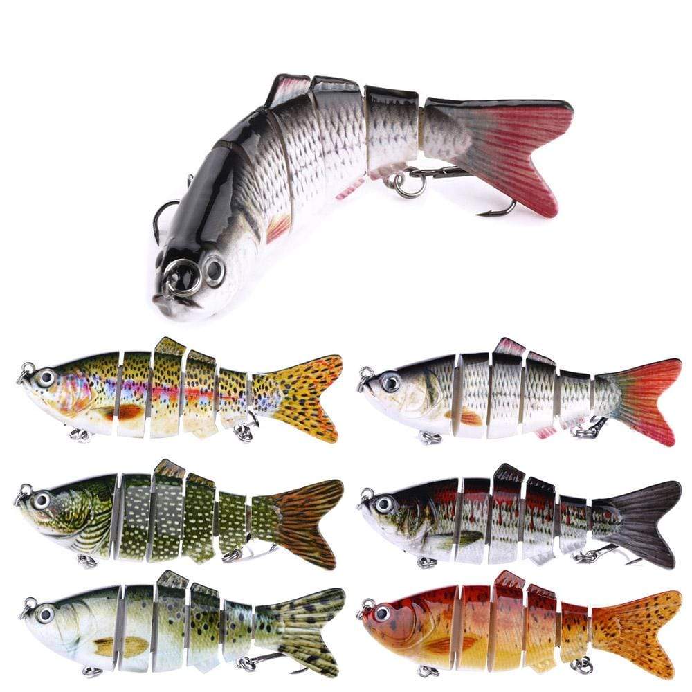 3 Pack FishingFriend Bass Crushers 6 Segment Bionic Minnows (Random Colors)