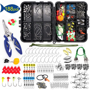 FishingFriend 188PC Fishing Accessories Kit set with Tackle Box (188 PCS)