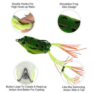 FishingFriend Croaker Frog Soft Lures 9 Piece Set
