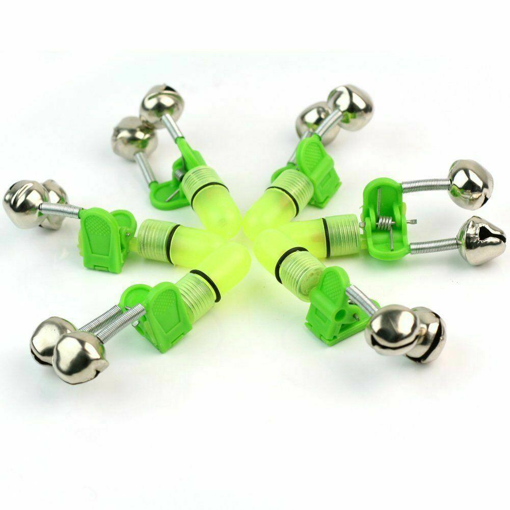 10 LED Night Fishing Bite Bait Alarms With Bells