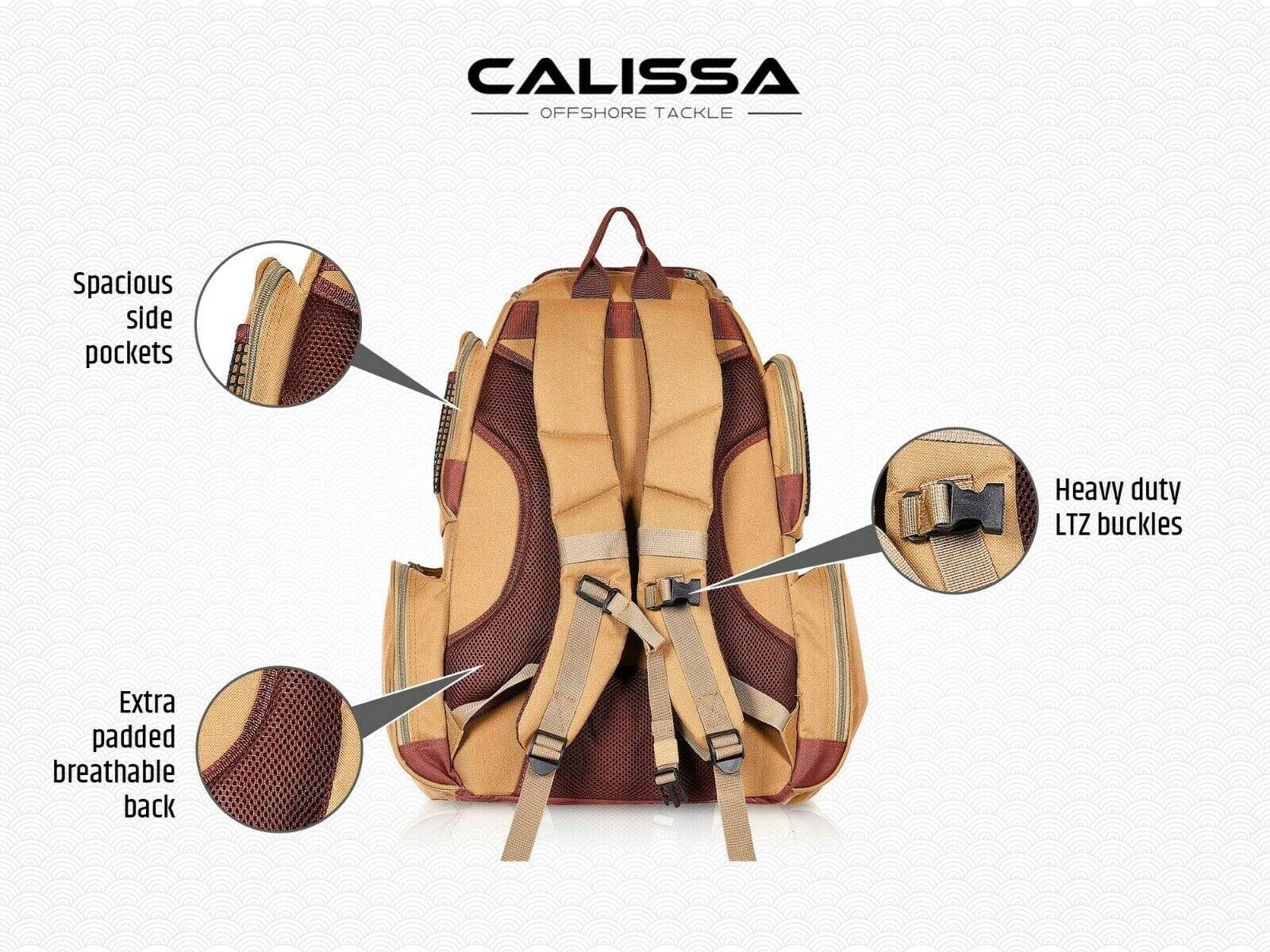 Calissa Offshore Tackle X-Large Fishing Tackle Backpack