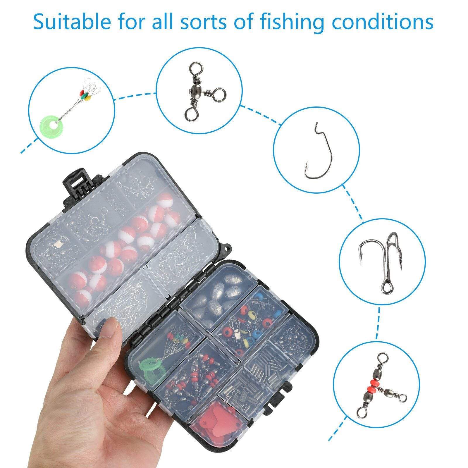 FishingFriend 263Pc Fishing Accessories Terminal Tackle Kit